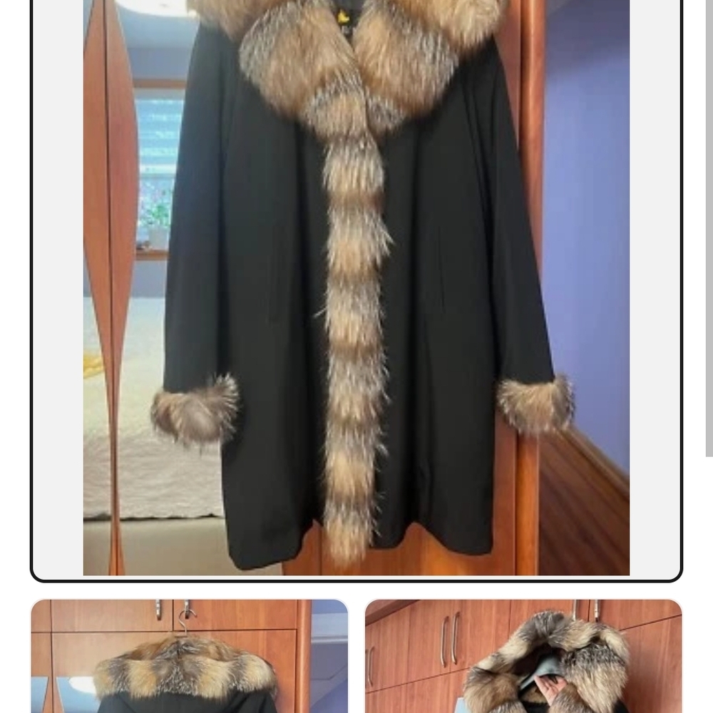 Luxurious Black Cape with Faux Fur Trim